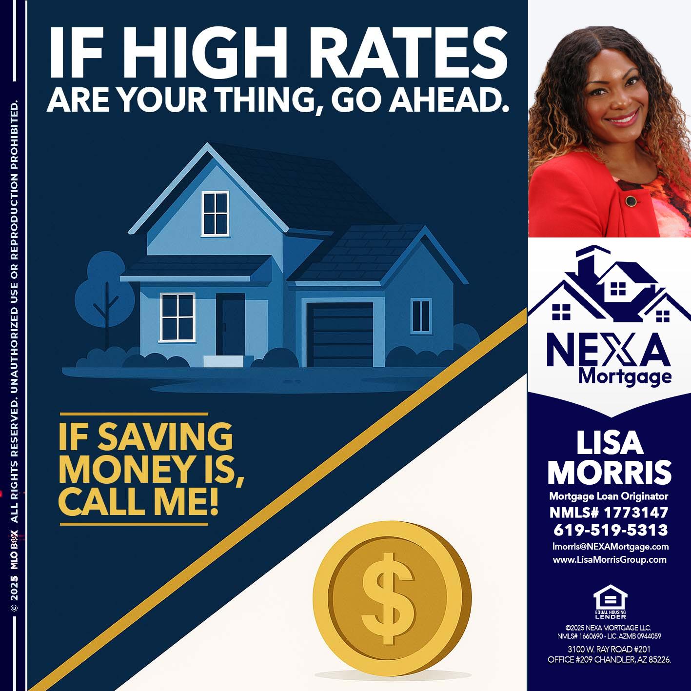 IF HIGH RATES - Lisa Morris -Mortgage Loan Officer