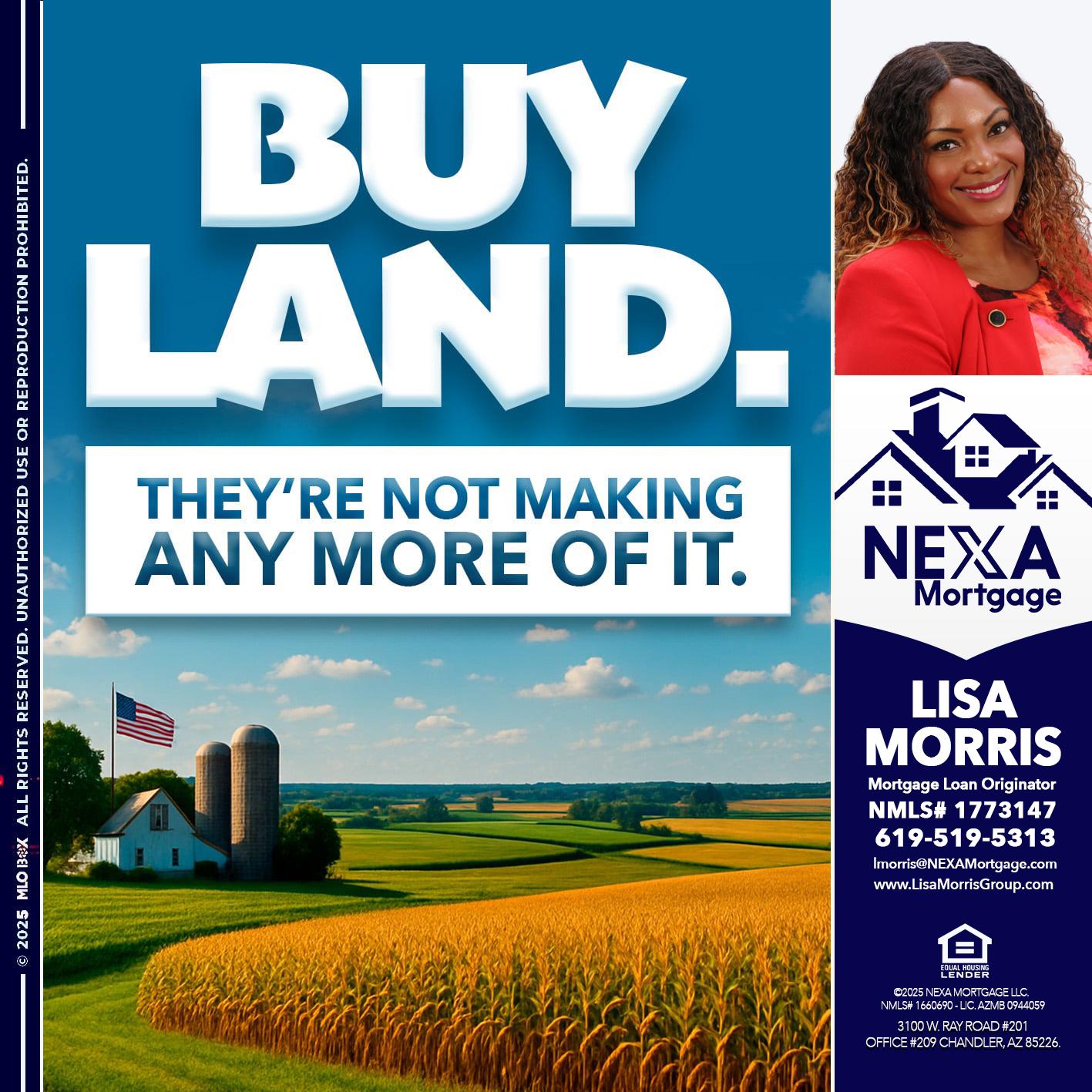 BUY LAND - Lisa Morris -Mortgage Loan Officer