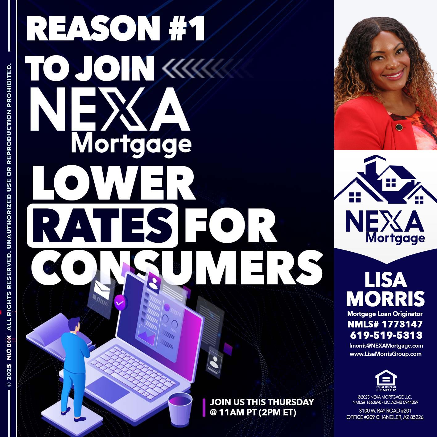 REASON 1 - Lisa Morris -Mortgage Loan Officer
