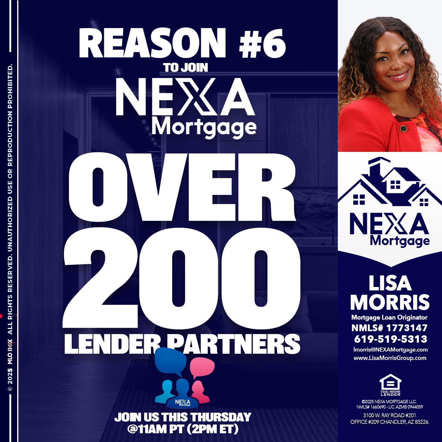 REASON 6 - Lisa Morris -Mortgage Loan Officer