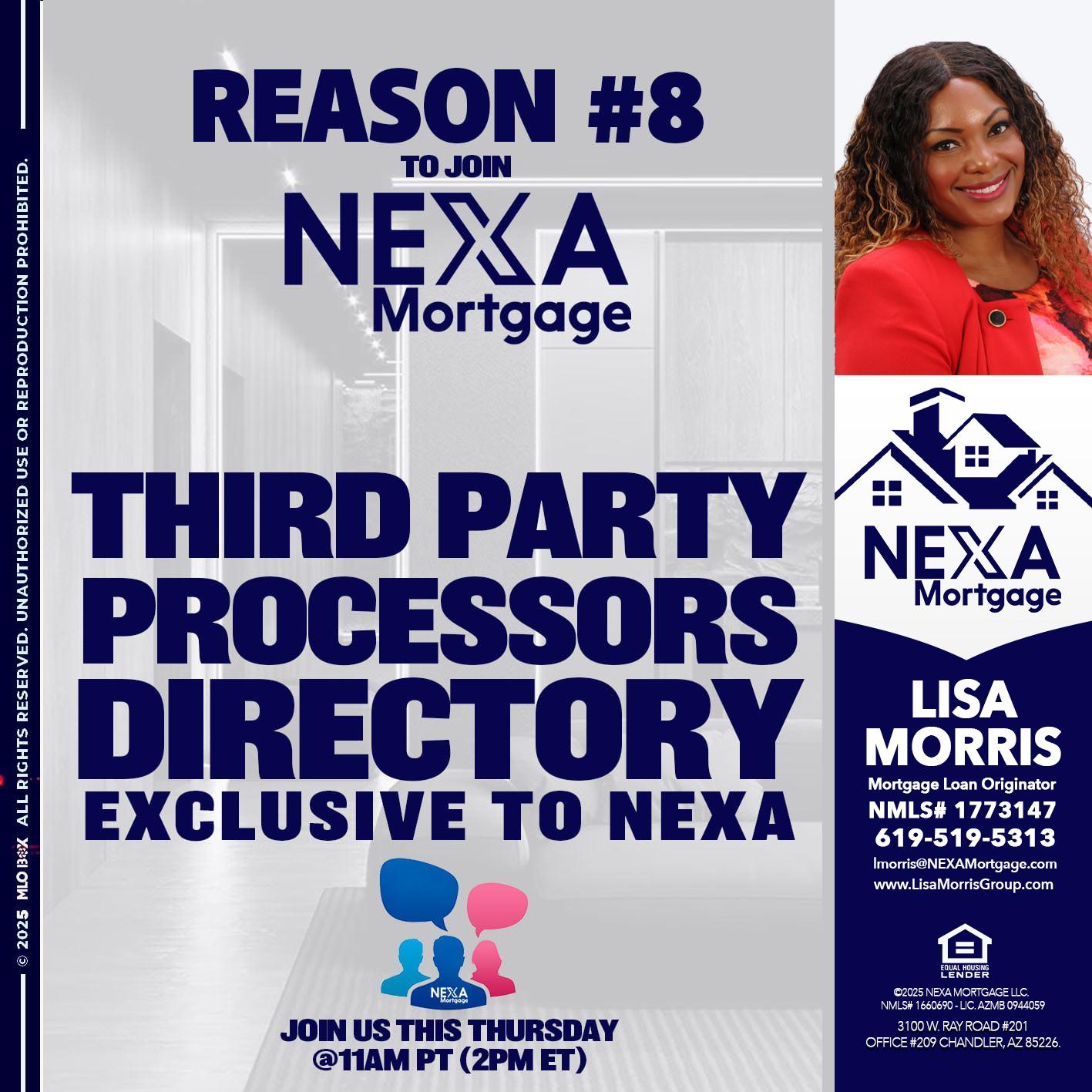 REASON 8 - Lisa Morris -Mortgage Loan Officer