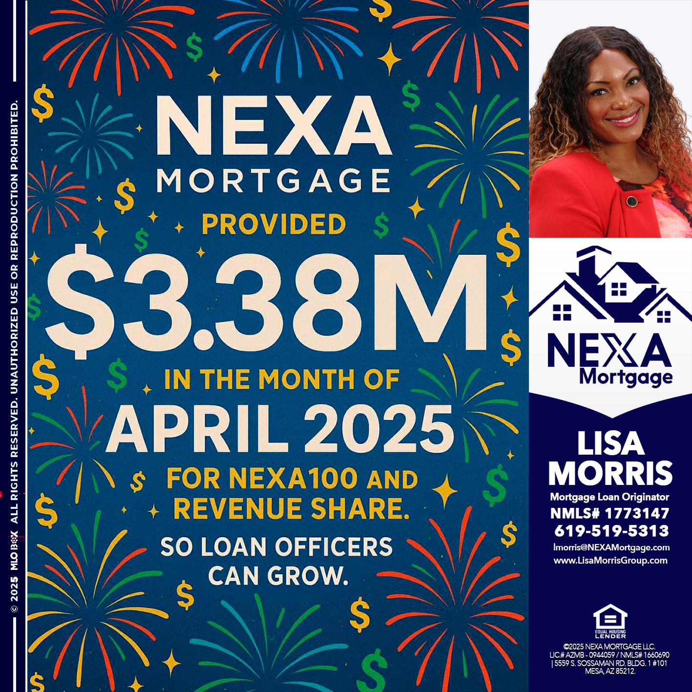 $3.38M - Lisa Morris -Mortgage Loan Officer