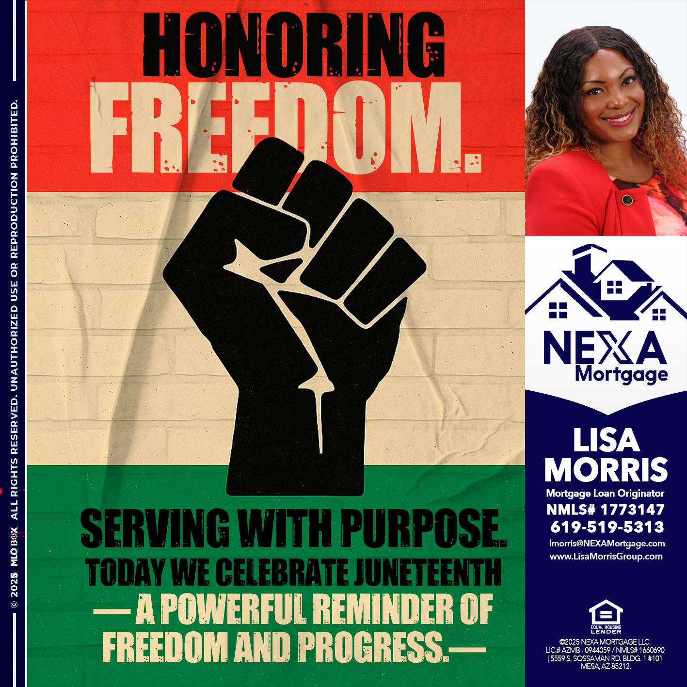 HONORING FREEDOM - Lisa Morris -Mortgage Loan Officer