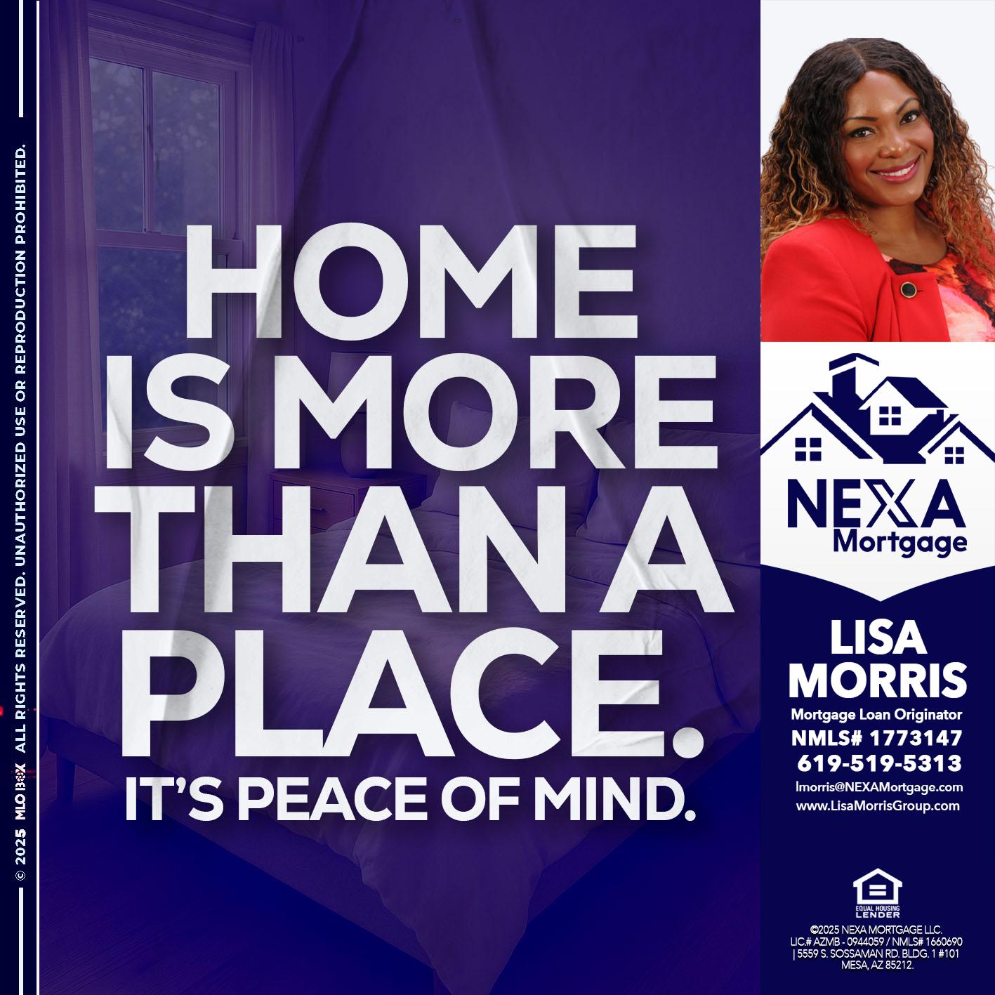 HOME IS MORE - Lisa Morris -Mortgage Loan Officer