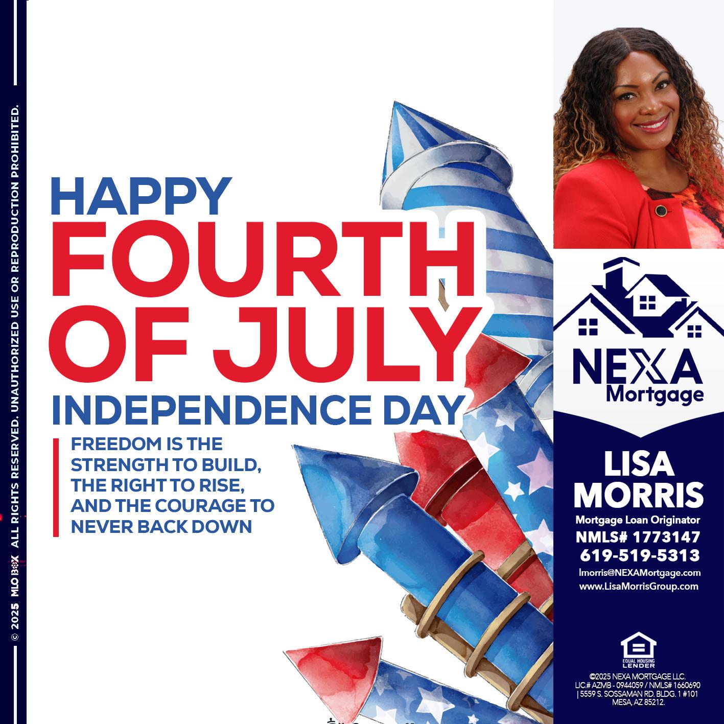 HAPPY FOURTH OF JULY - Lisa Morris -Mortgage Loan Officer