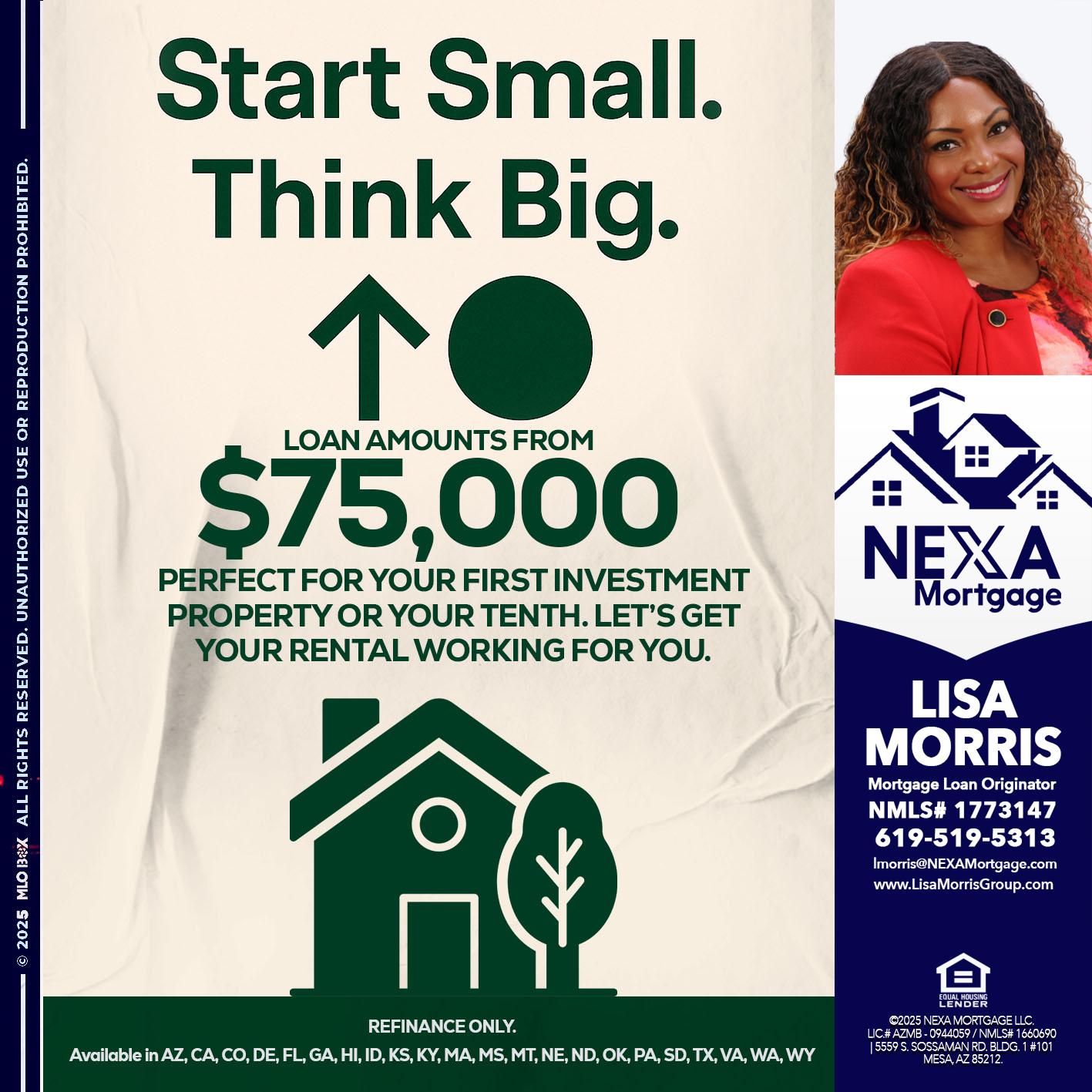 START SMALL - Lisa Morris -Mortgage Loan Officer