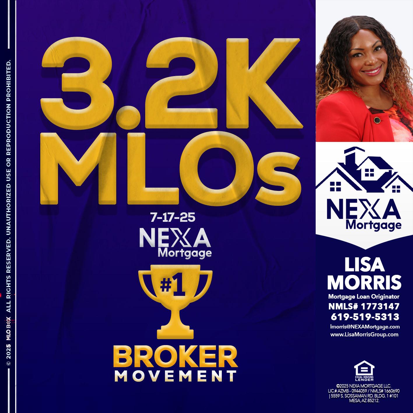 3.2K MLOs - Lisa Morris -Mortgage Loan Officer