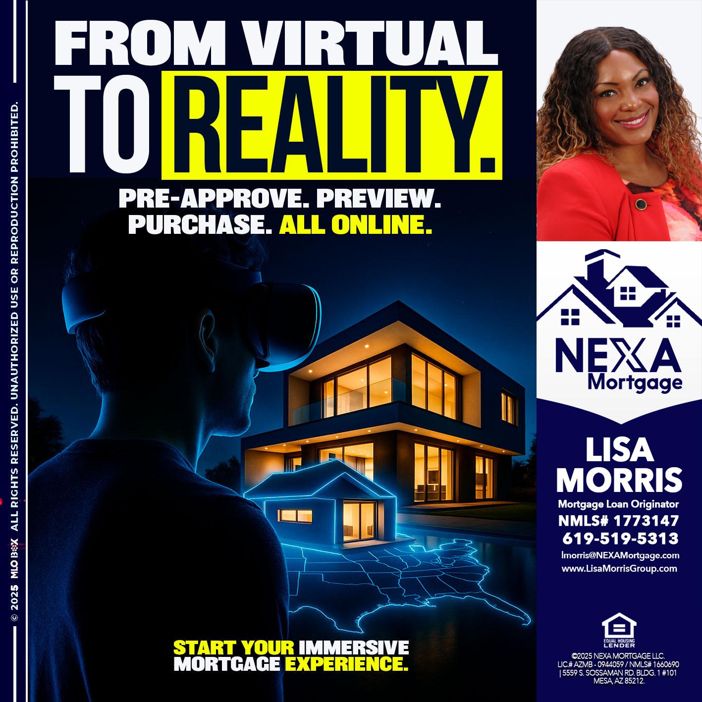FROM VIRTUAL - Lisa Morris -Mortgage Loan Officer
