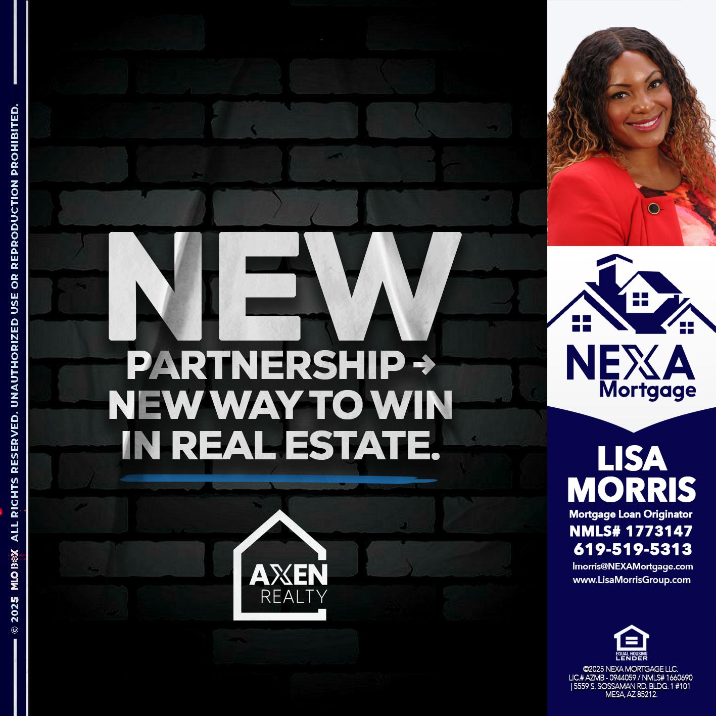 new partnership - Lisa Morris -Mortgage Loan Officer