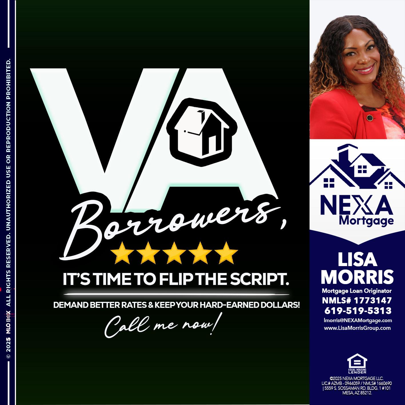 VA BORROWERS - Lisa Morris -Mortgage Loan Officer