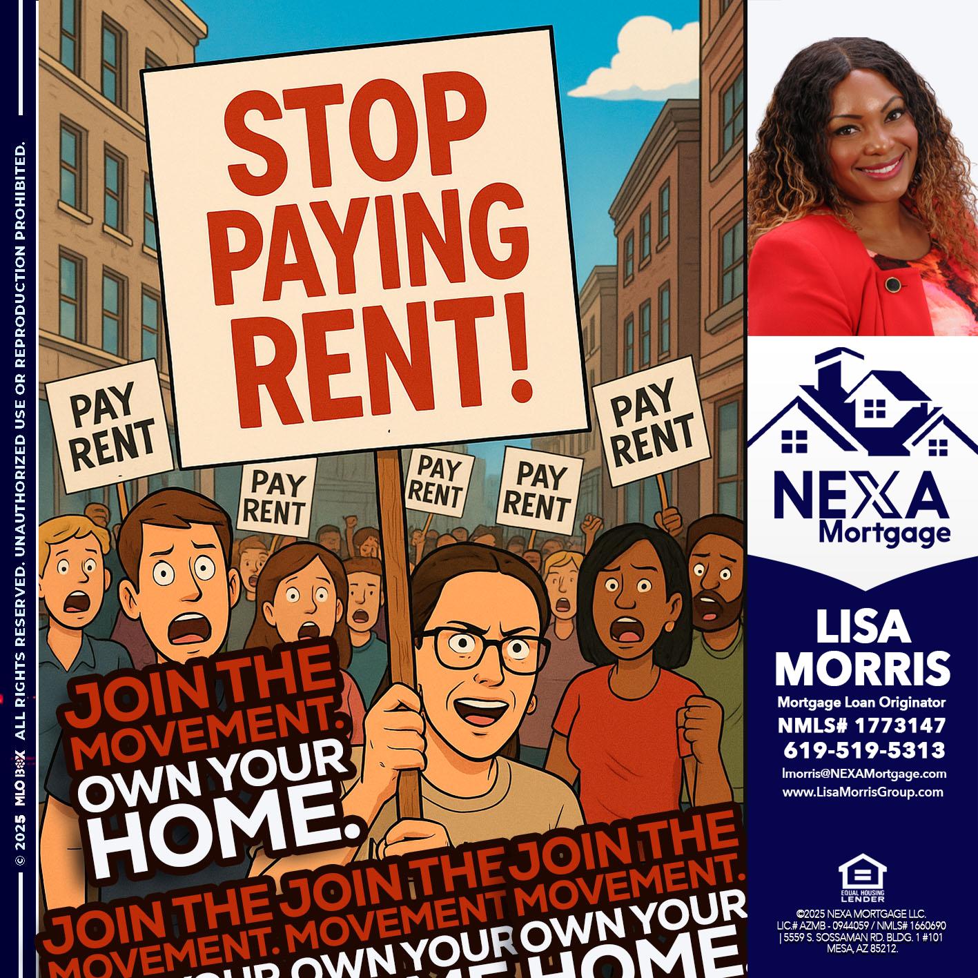 stop paying rent - Lisa Morris -Mortgage Loan Officer