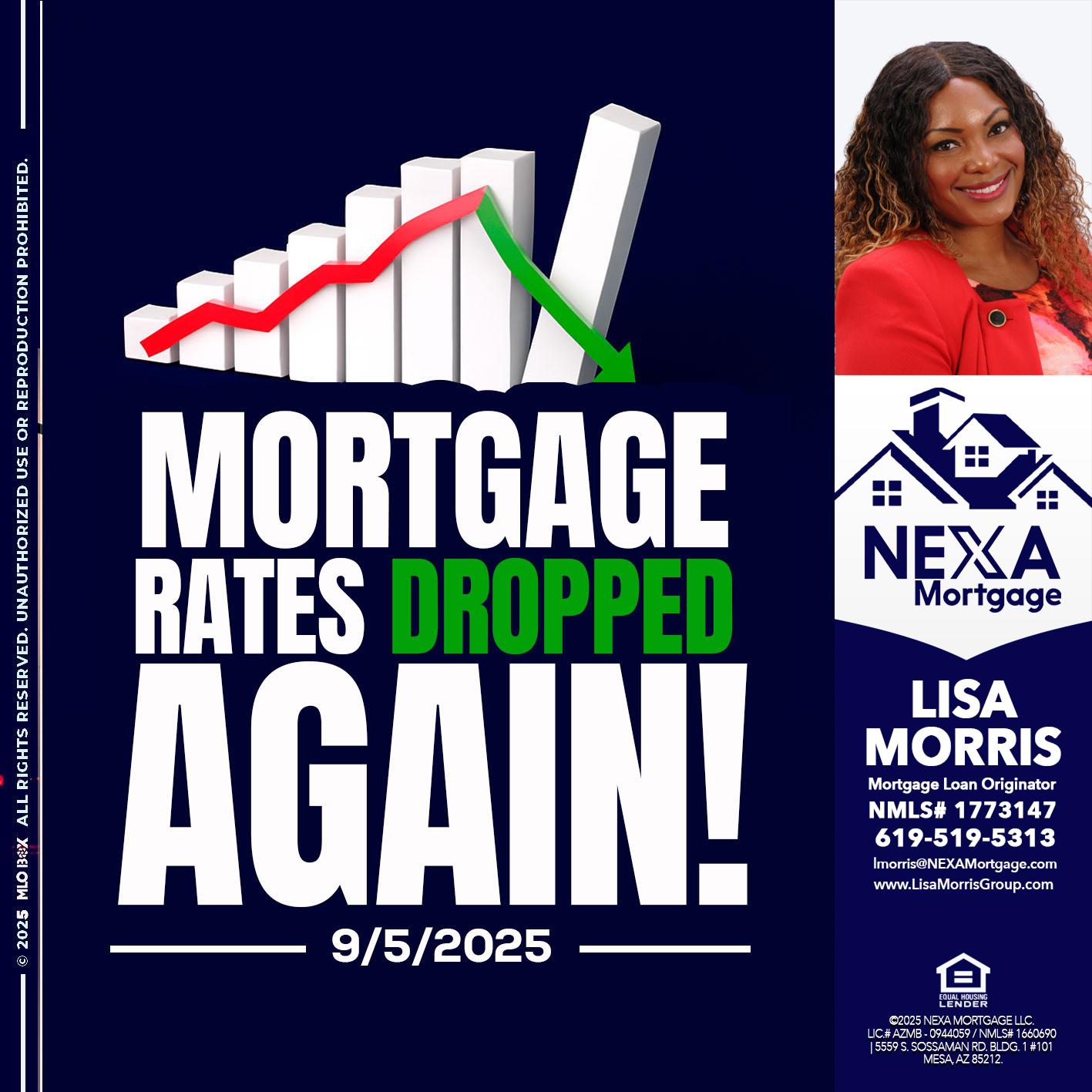RATES DROP - Lisa Morris -Mortgage Loan Officer
