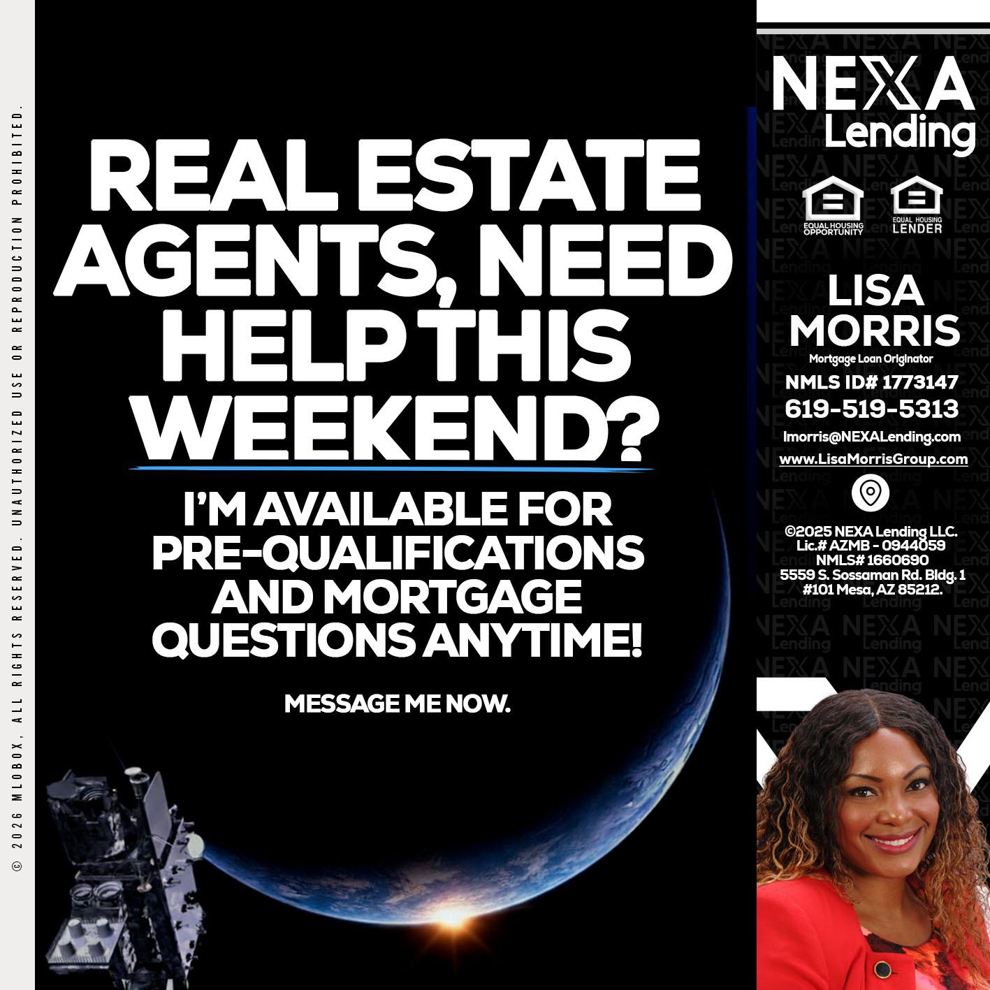 REAL ESTATE AGENTS - Lisa Morris -Mortgage Loan Officer