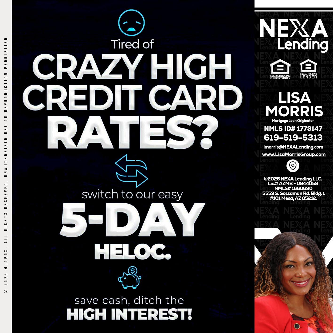 CRAZY HIGH - Lisa Morris -Mortgage Loan Officer