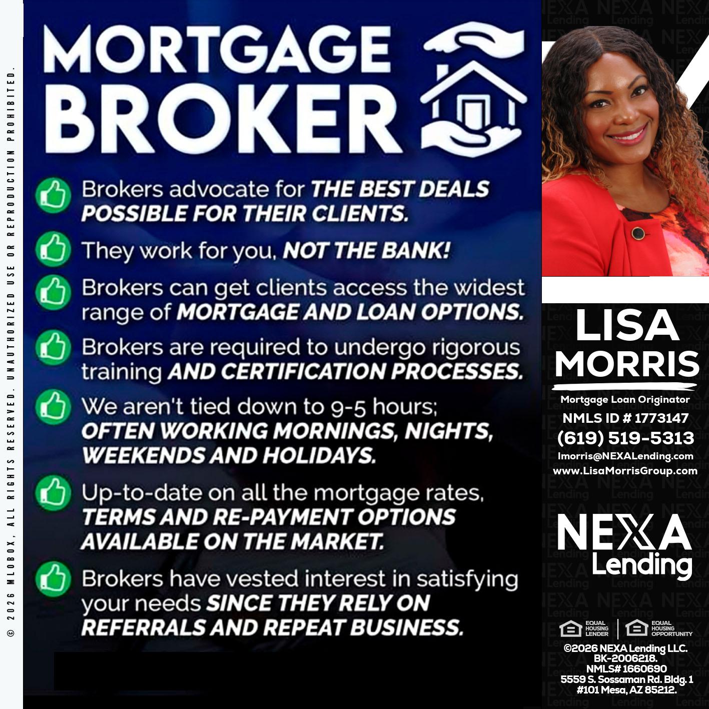 MORTGAGE BROKER - Lisa Morris -Mortgage Loan Officer