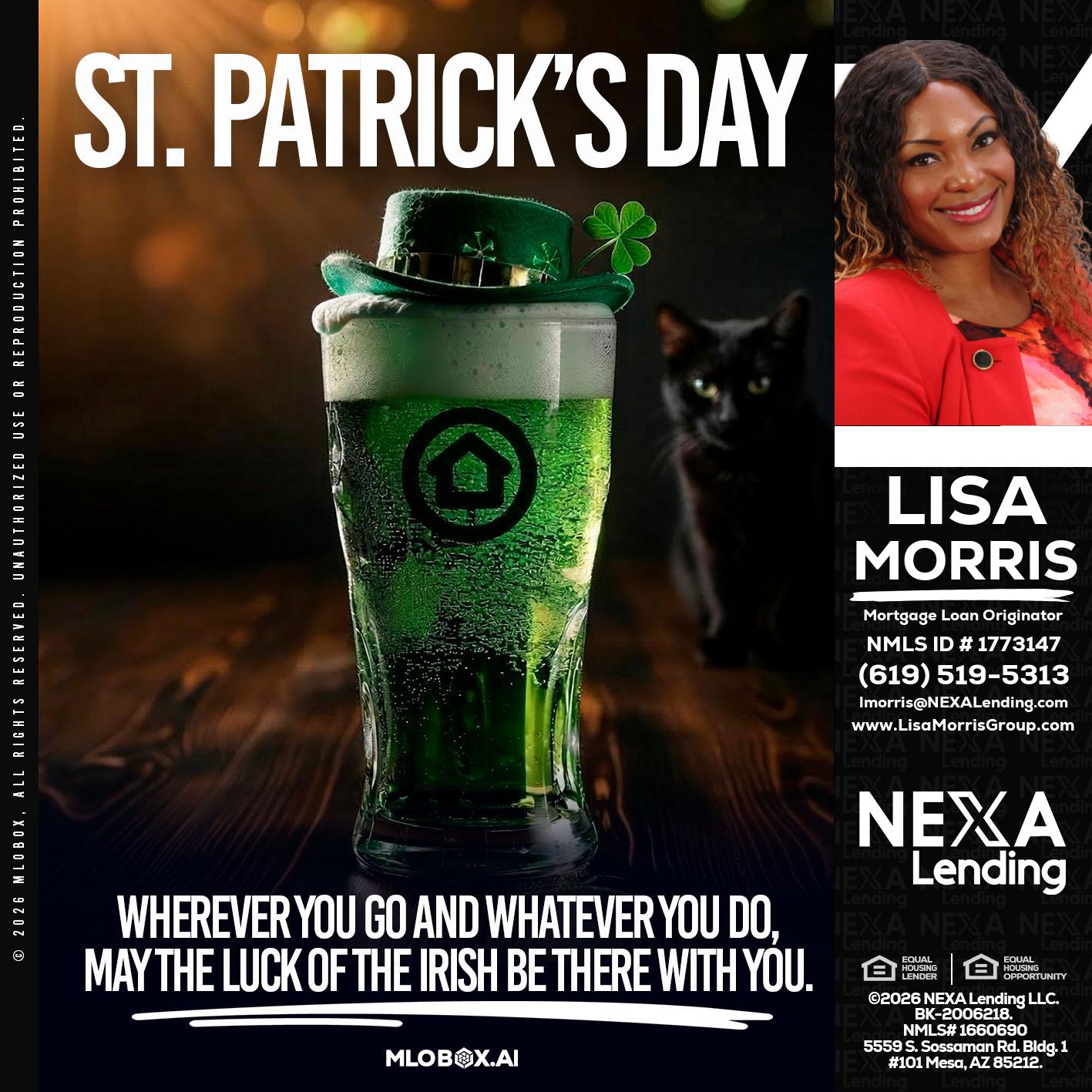 st. Patricks day - Lisa Morris -Mortgage Loan Officer