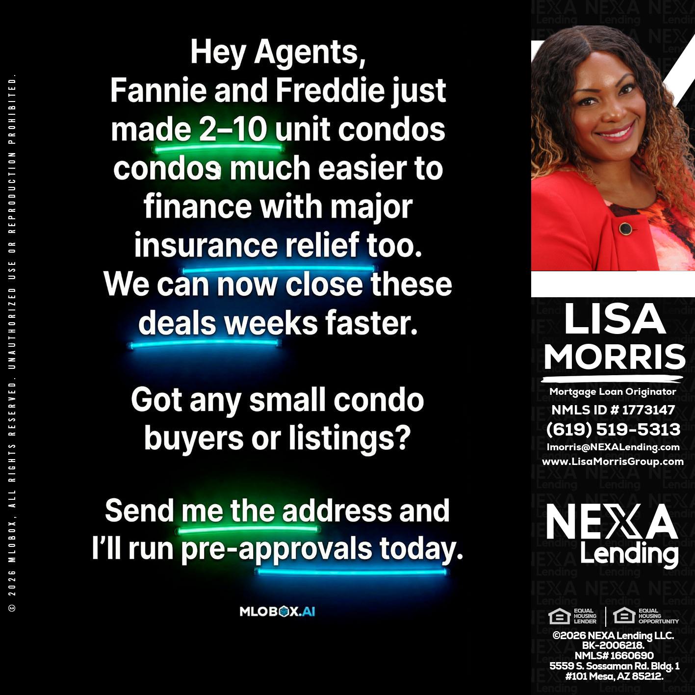 HEY AGENTS - Lisa Morris -Mortgage Loan Officer