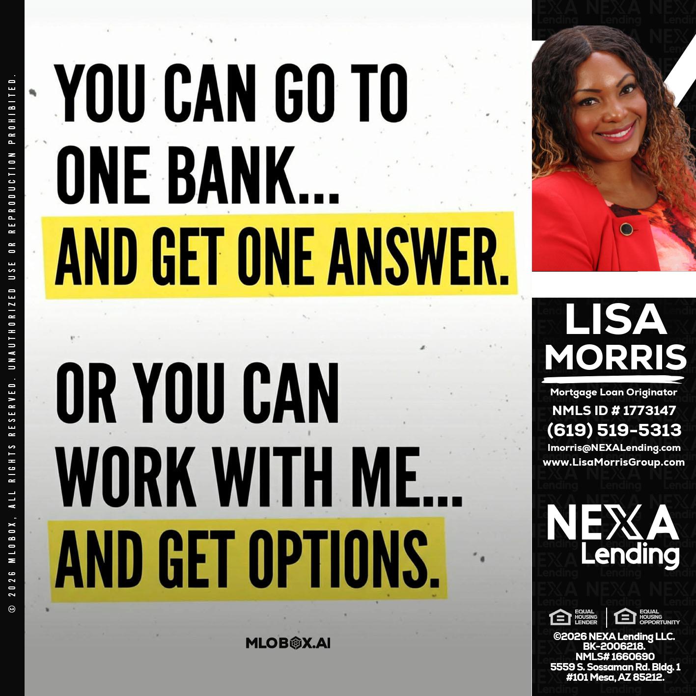 YOU CAN GO TO - Lisa Morris -Mortgage Loan Officer