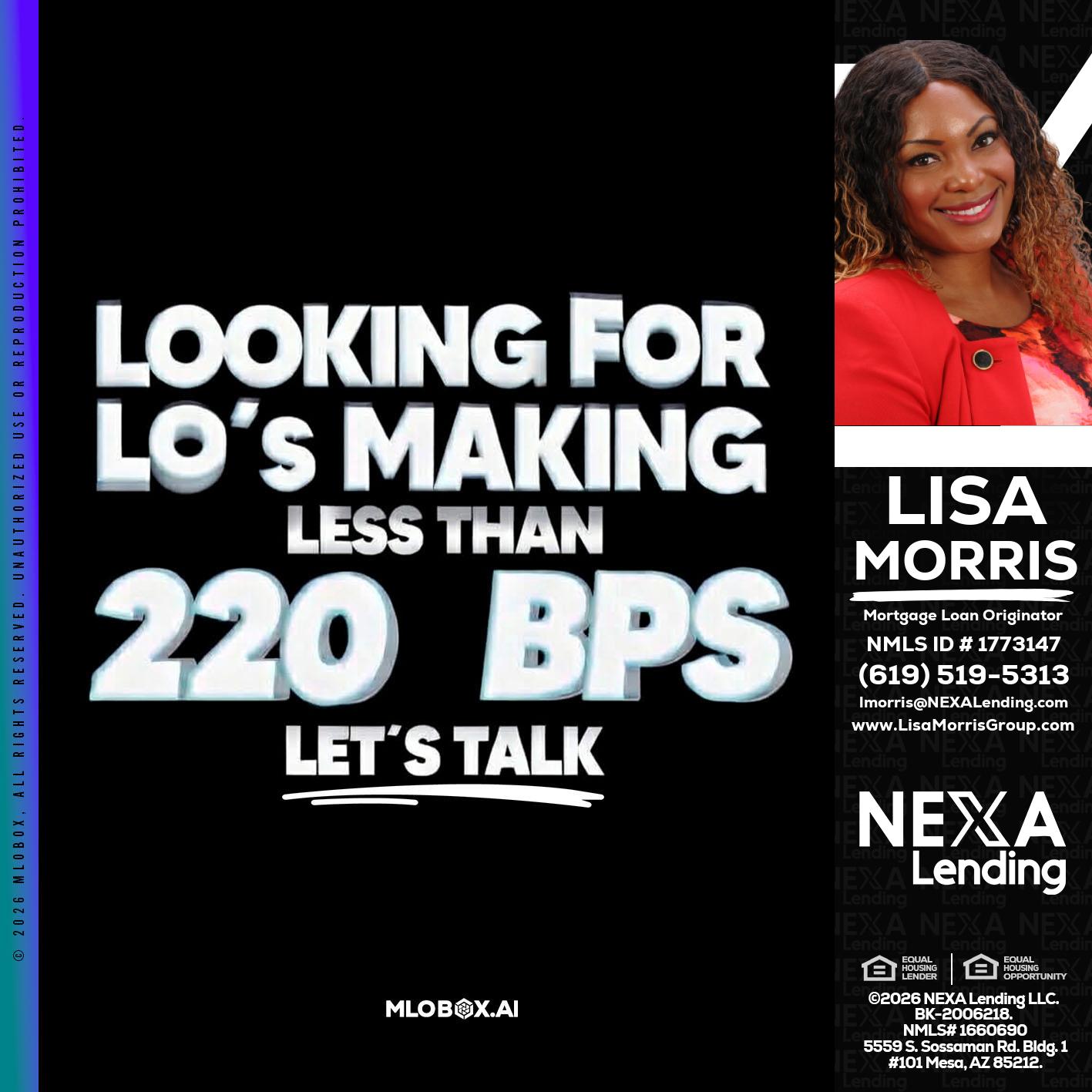 LOOKING FOR - Lisa Morris -Mortgage Loan Officer