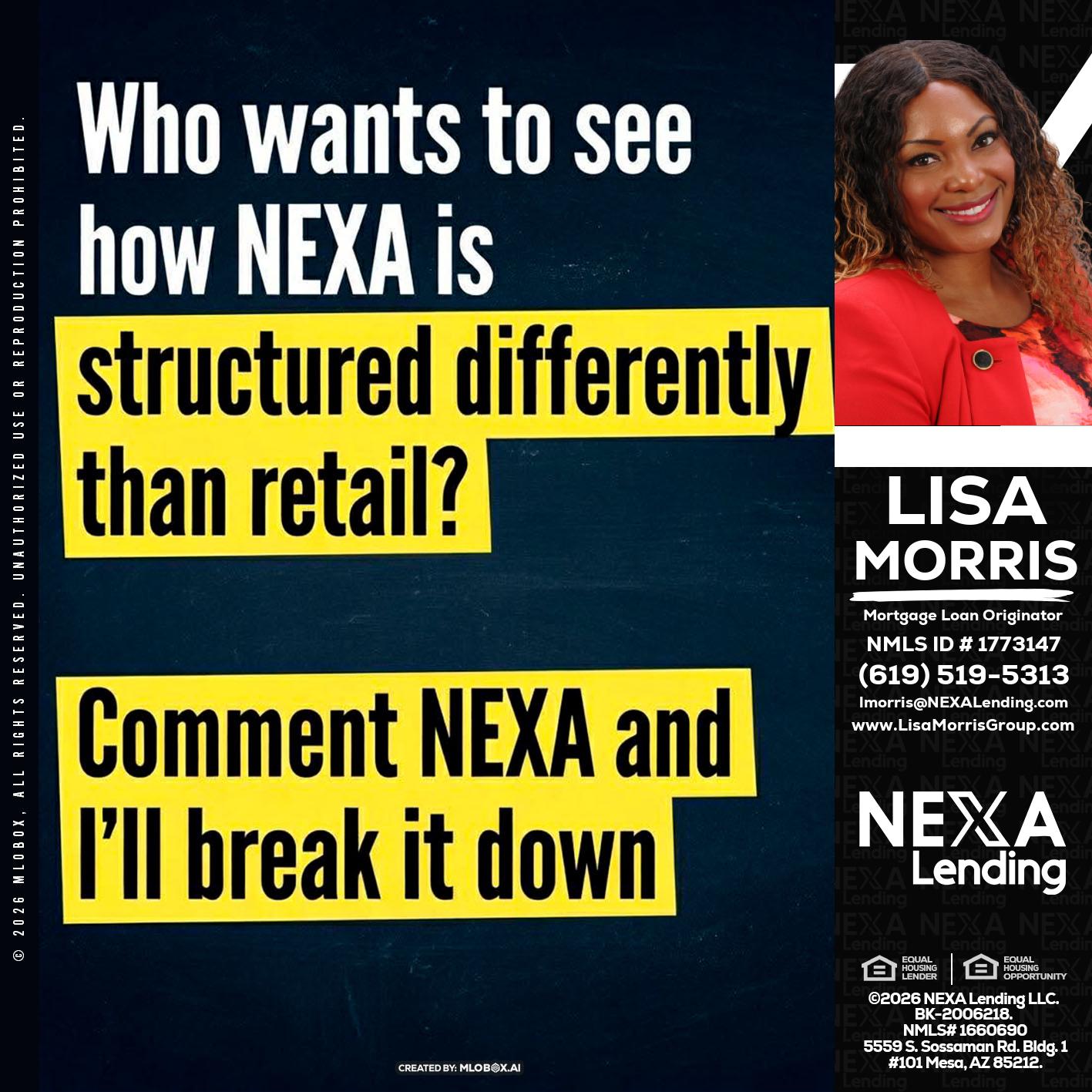 who want to see - Lisa Morris -Mortgage Loan Officer