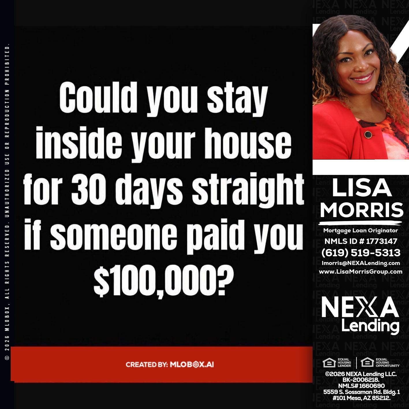 COULD YOU STAY - Lisa Morris -Mortgage Loan Officer