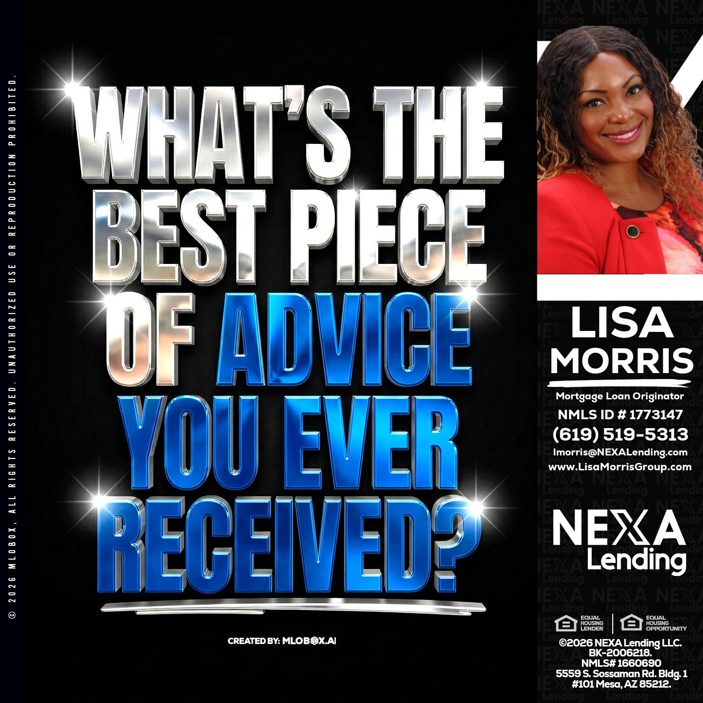 WHATS THE BEST - Lisa Morris -Mortgage Loan Officer