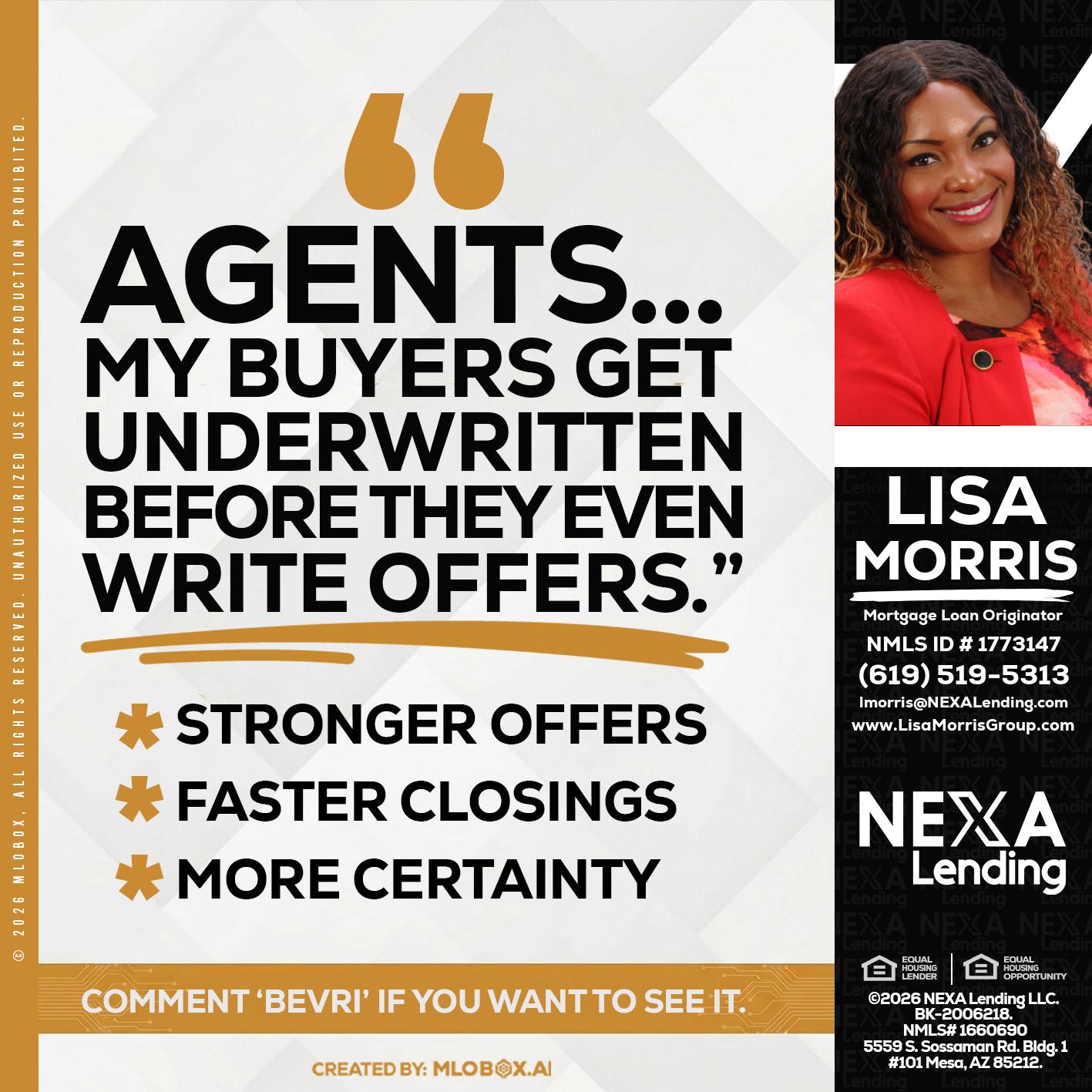 agents - Lisa Morris -Mortgage Loan Officer