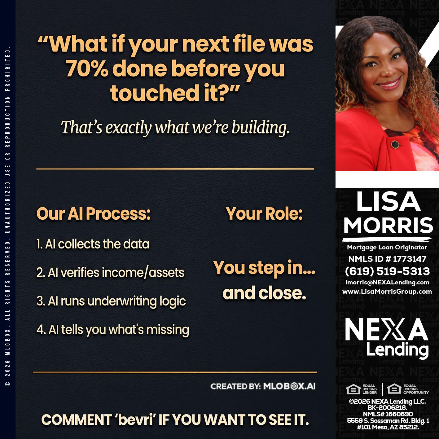 WHAT IF YOUR - Lisa Morris -Mortgage Loan Officer