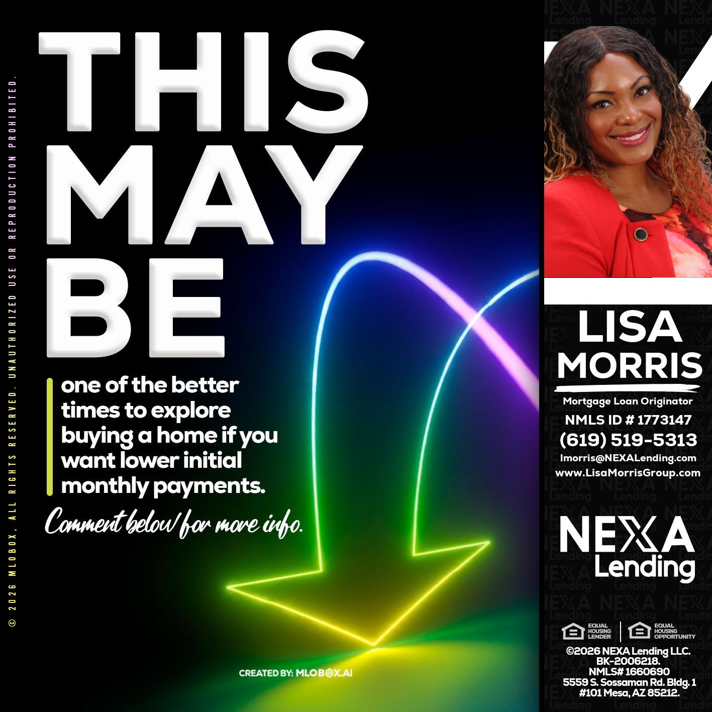 THIS MAY BE - Lisa Morris -Mortgage Loan Officer