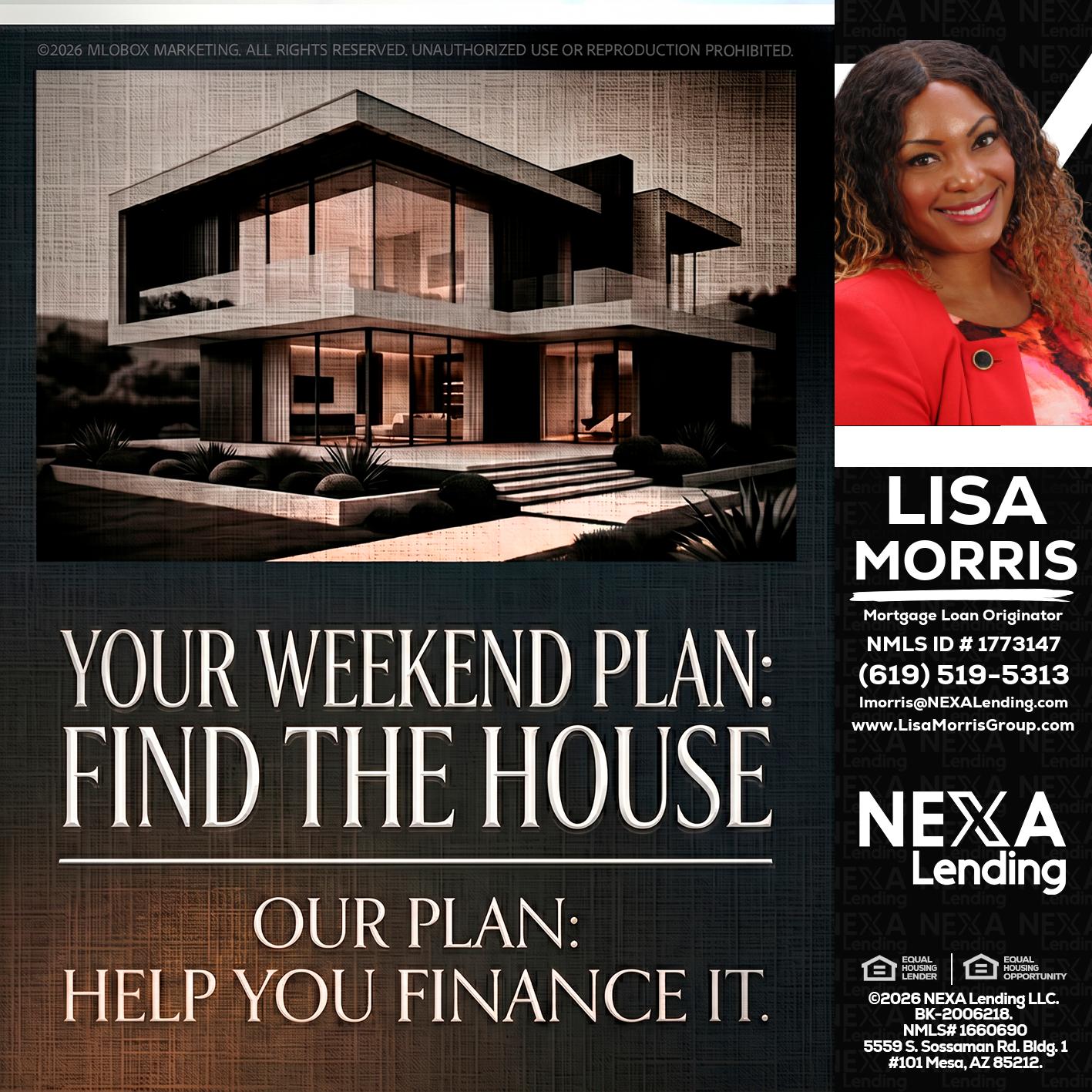 YOUR WEEKEND PLAN - Lisa Morris -Mortgage Loan Officer