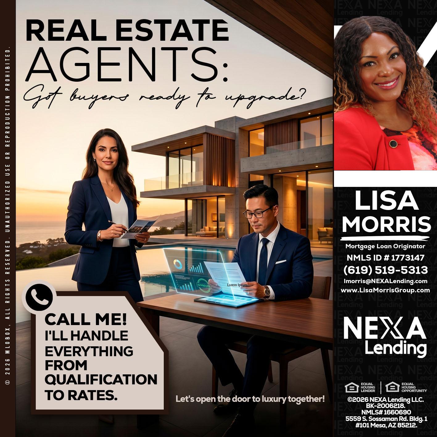 REAL ESTATE AGENTS - Lisa Morris -Mortgage Loan Officer