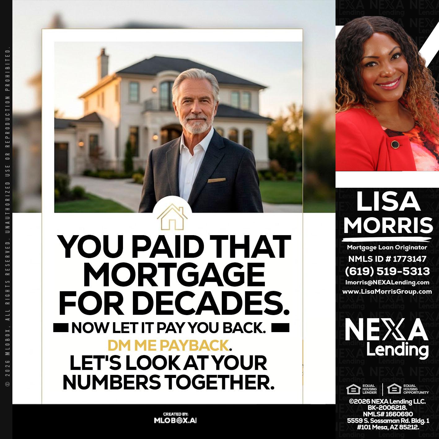 YOU PAID THAT MORTGAGE - Lisa Morris -Mortgage Loan Officer