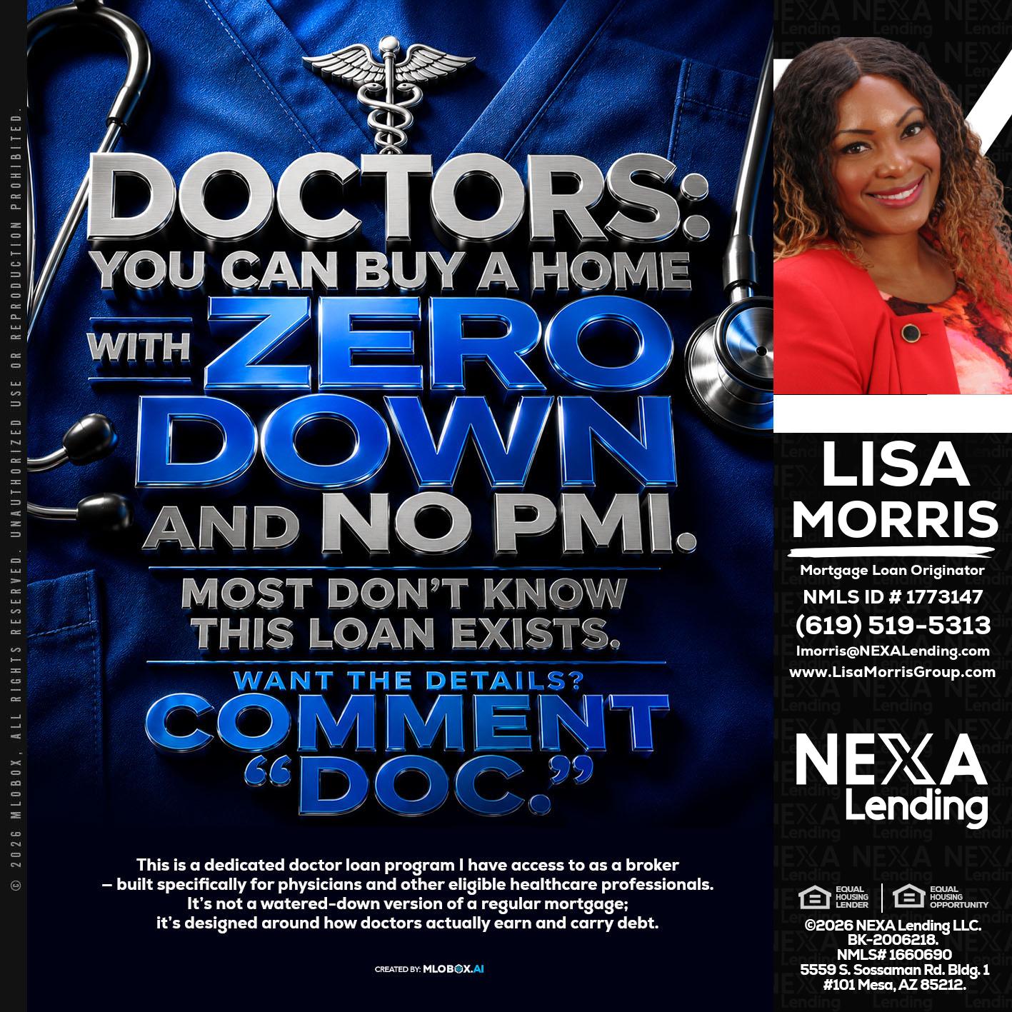 DOCTORS YOU CAN BUY - Lisa Morris -Mortgage Loan Officer