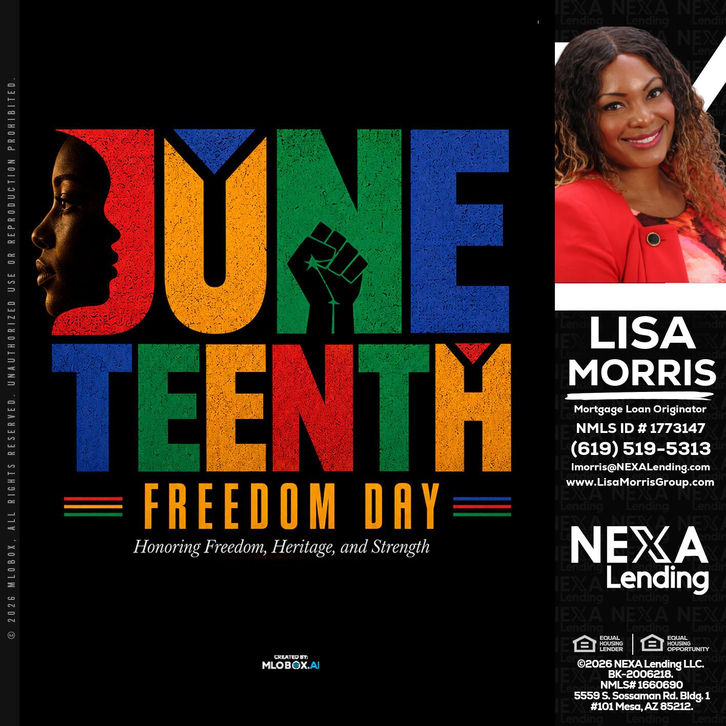 Juneteenth - Lisa Morris -Mortgage Loan Officer