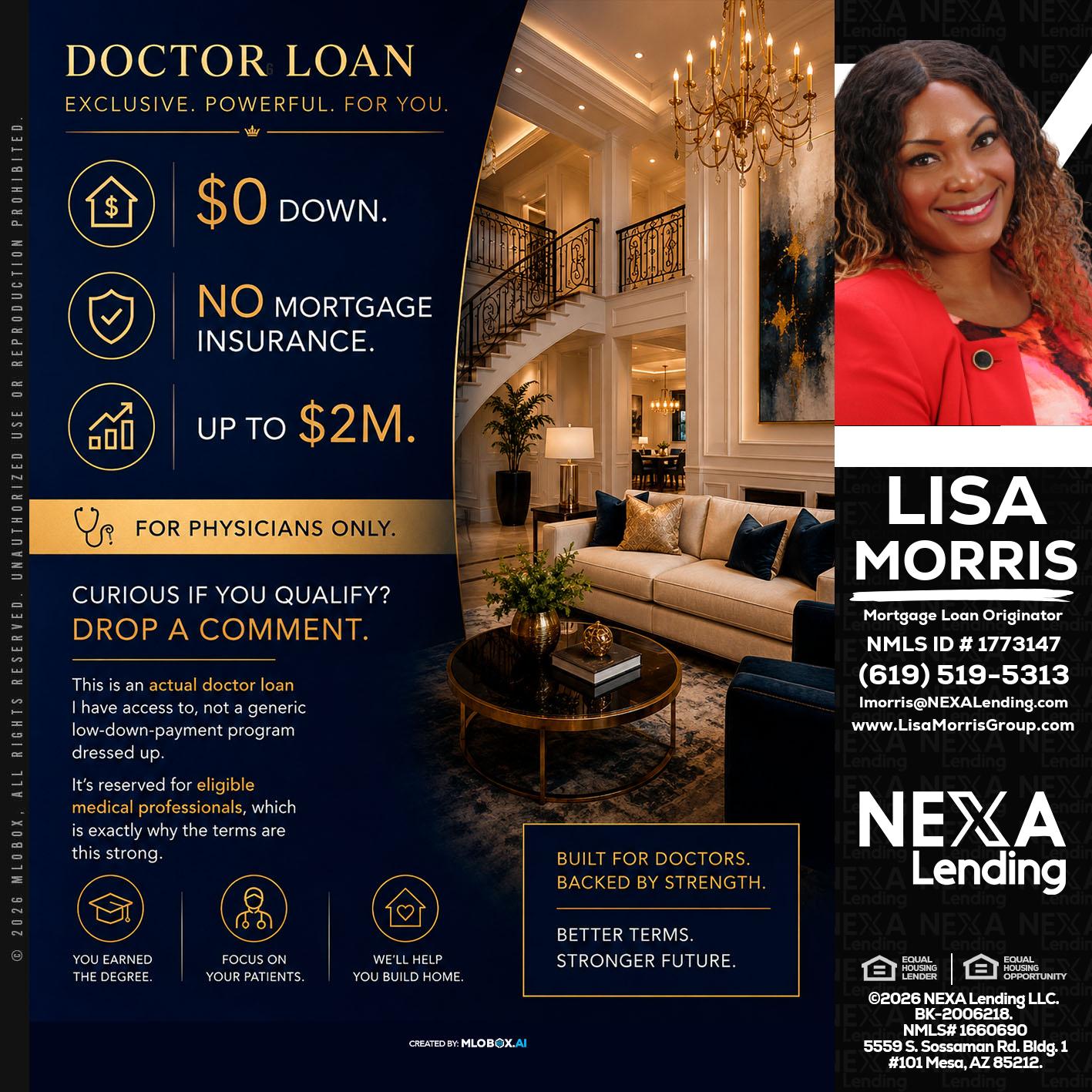 DOCTOR LOANS - Lisa Morris -Mortgage Loan Officer