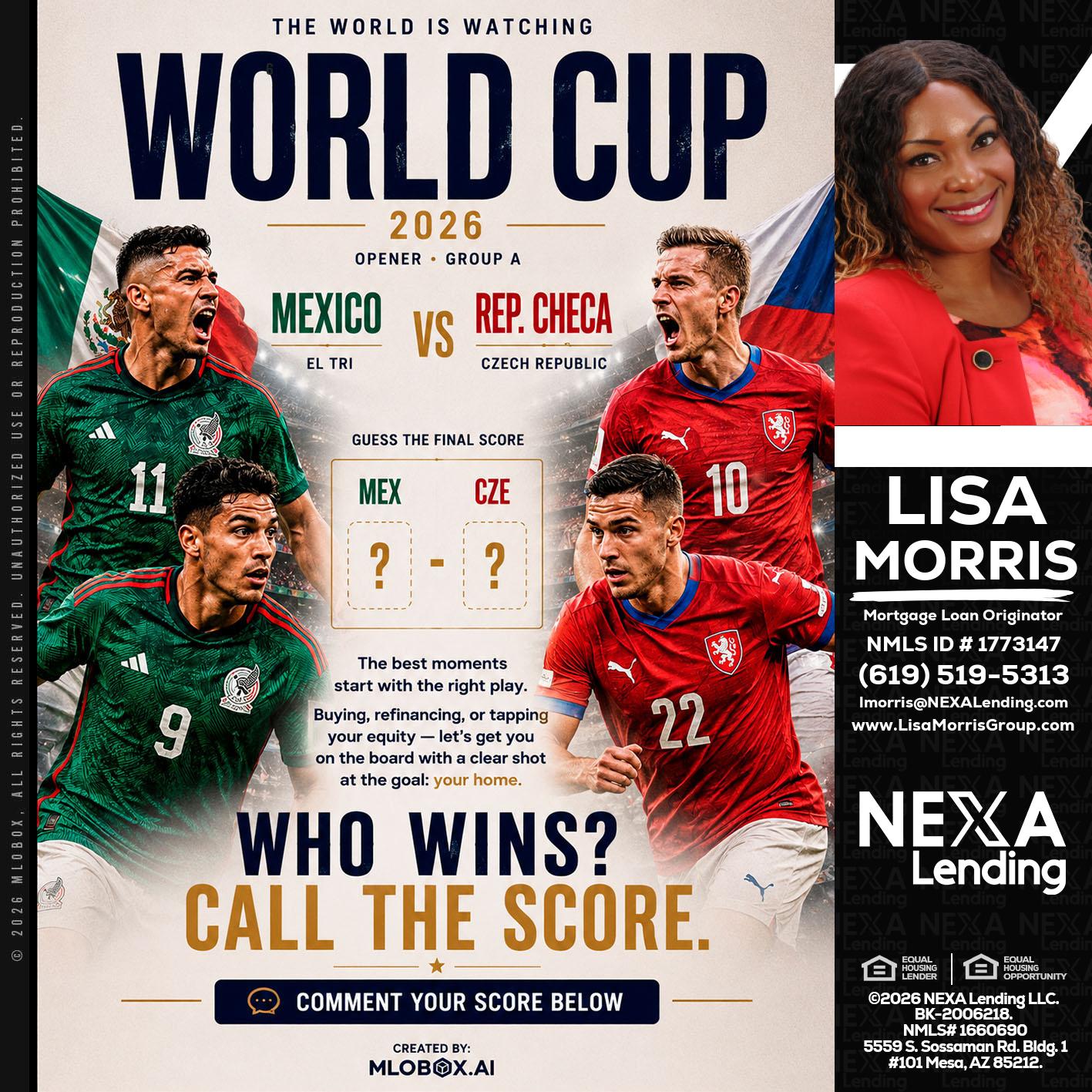 WORLD CUP 2026 - Lisa Morris -Mortgage Loan Officer