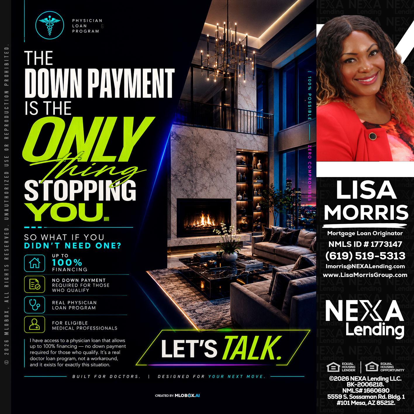 THE DOWN PAYMENT - Lisa Morris -Mortgage Loan Officer