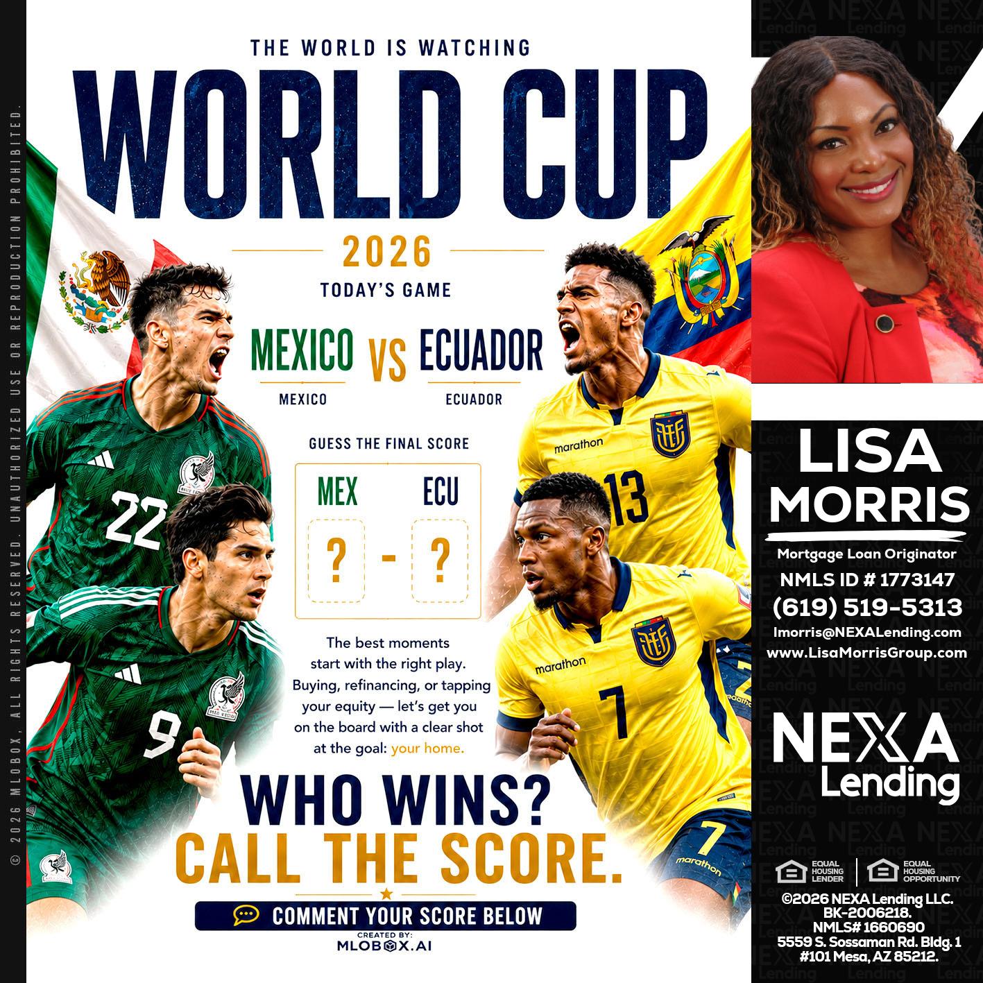 WORLD CUP 2026 - Lisa Morris -Mortgage Loan Officer