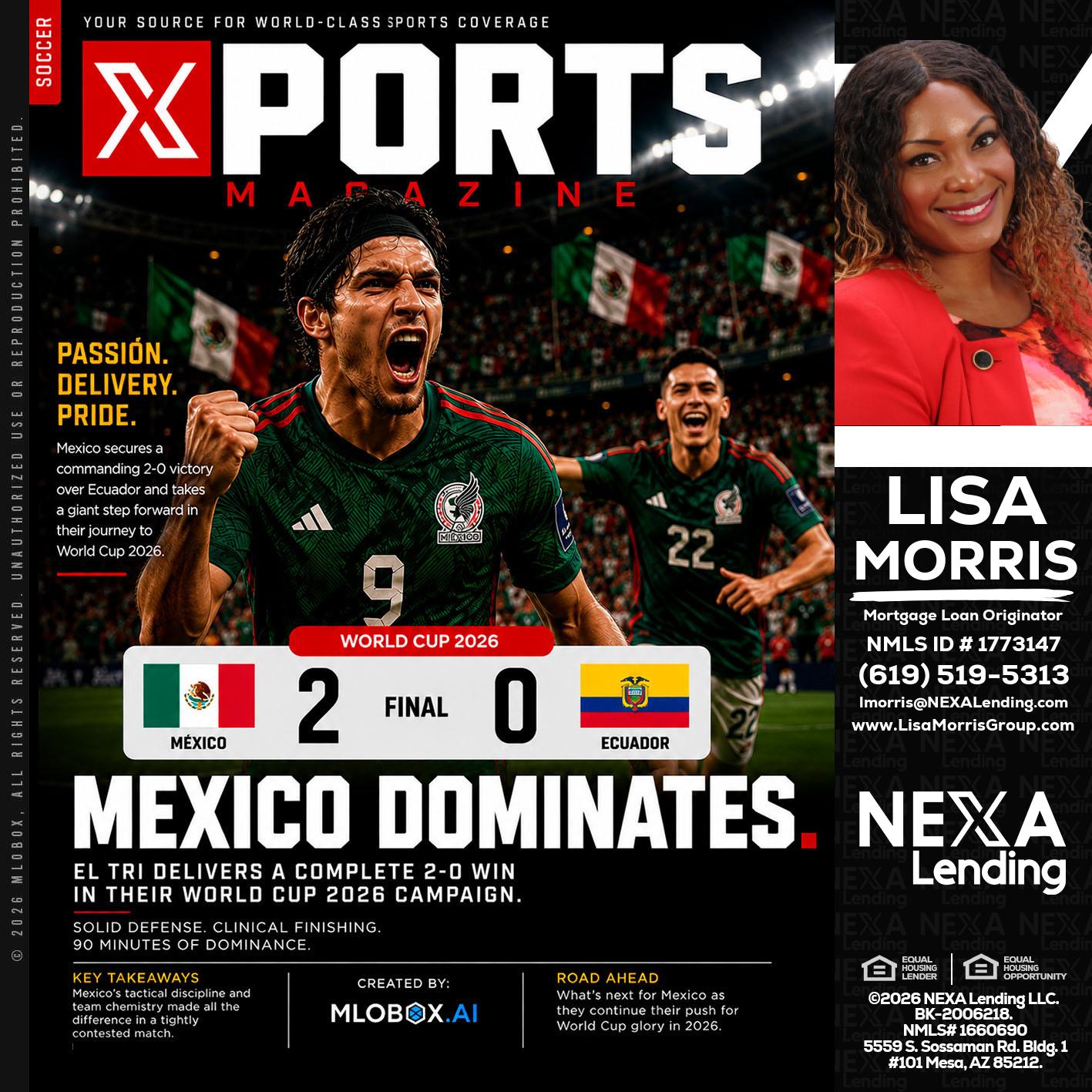 XPORTS MEX 2-0 ECUADOR - Lisa Morris -Mortgage Loan Officer