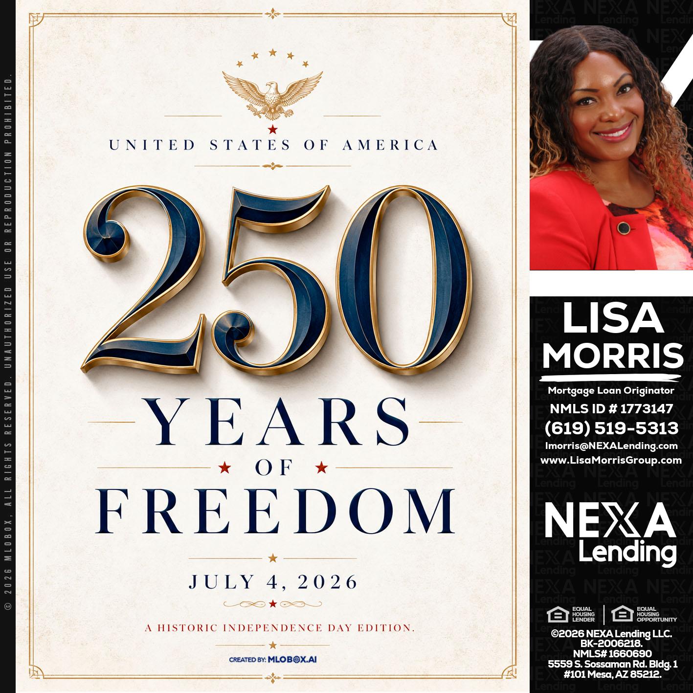 250 YEARS - Lisa Morris -Mortgage Loan Officer