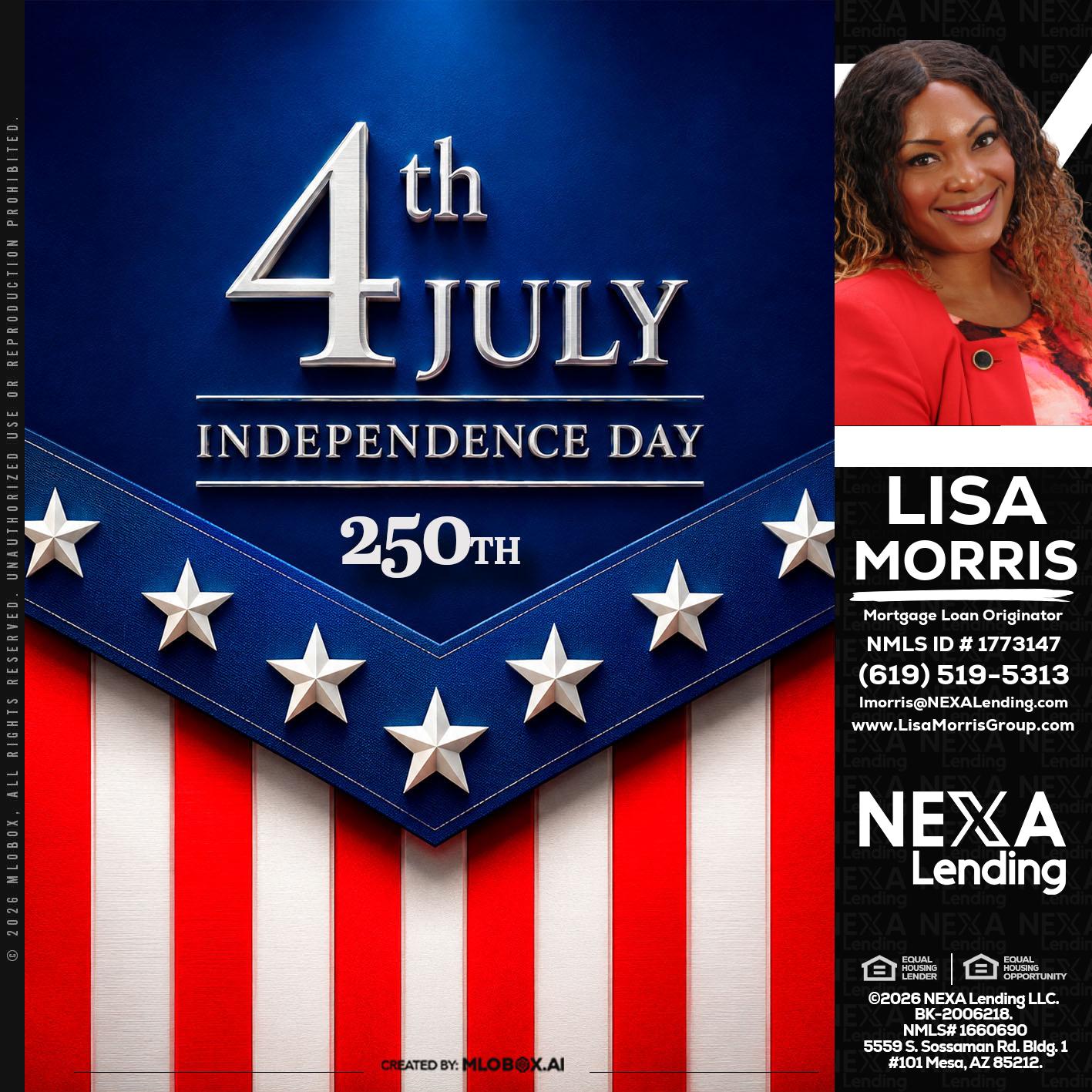 4th of july - Lisa Morris -Mortgage Loan Officer