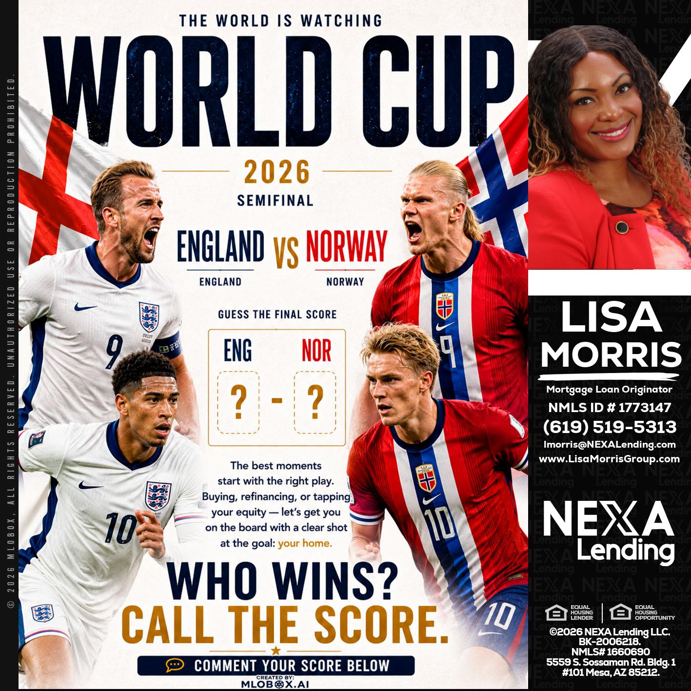 WORLD CUP 2026 - Lisa Morris -Mortgage Loan Officer