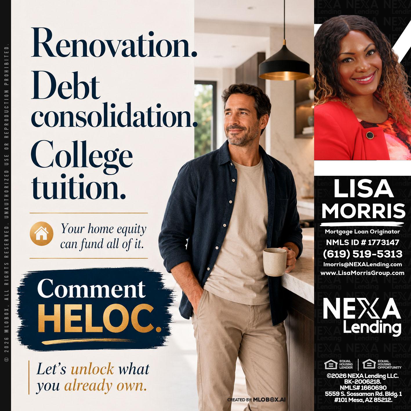 RENOVATION DEBT - Lisa Morris -Mortgage Loan Officer