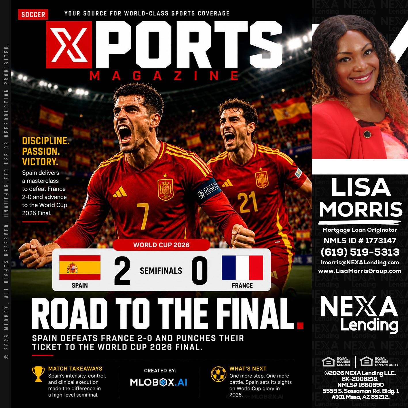 XPORTS WORLD CUP 2026 - Lisa Morris -Mortgage Loan Officer