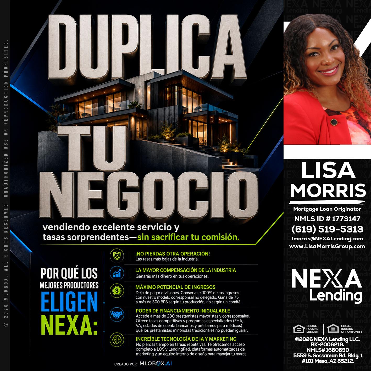 DUPLICA TU NEGOCIO - Lisa Morris -Mortgage Loan Officer