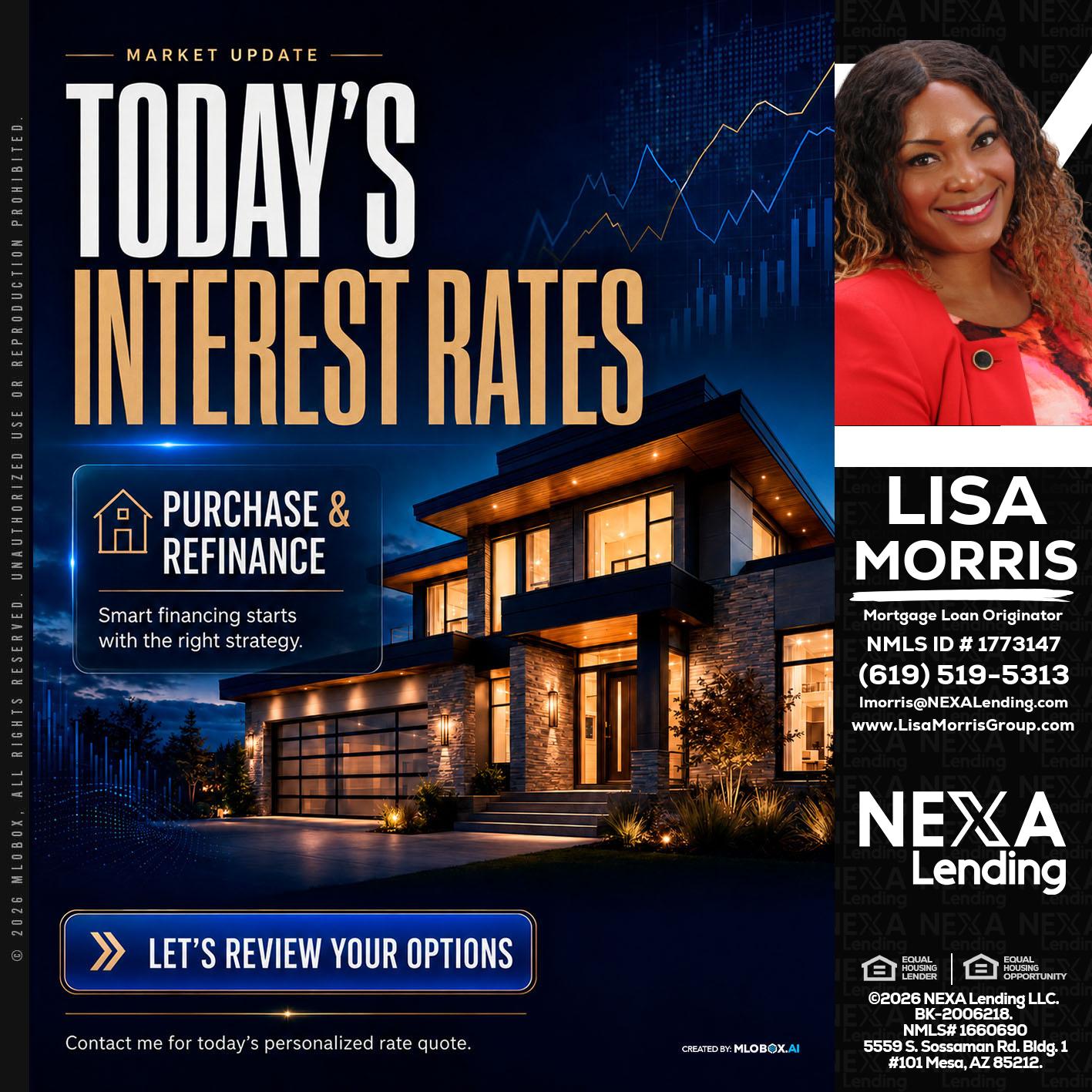 TODAYS RATES - Lisa Morris -Mortgage Loan Officer
