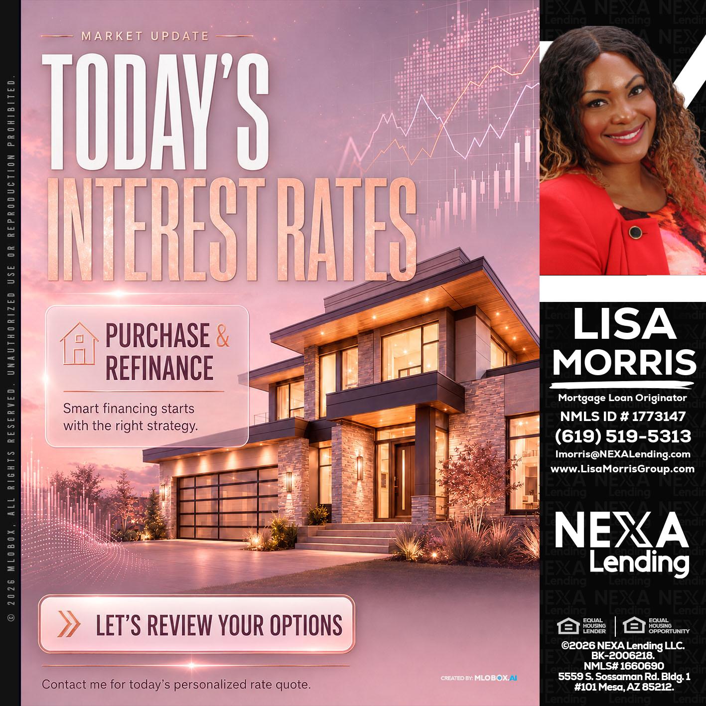 todays interest rates - Lisa Morris -Mortgage Loan Officer