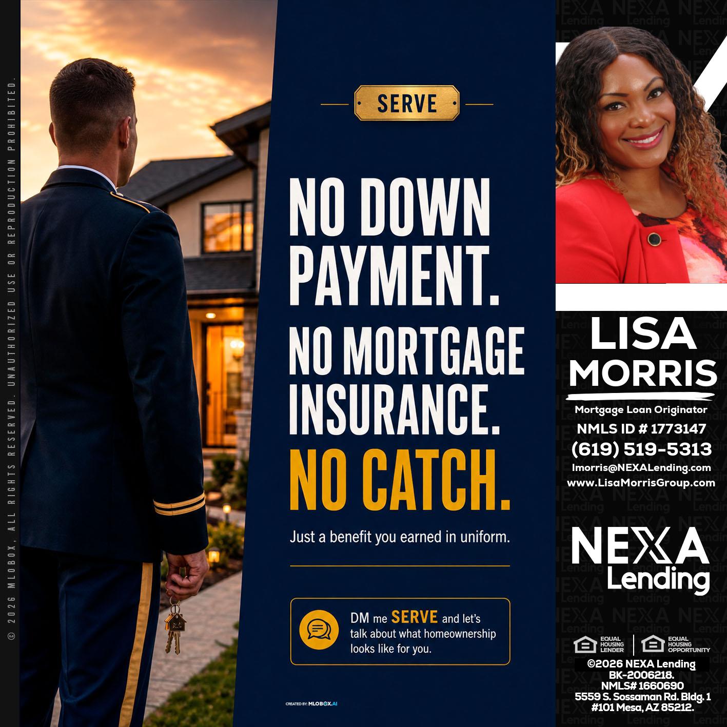 NO DOWN PAYMENT - Lisa Morris -Mortgage Loan Officer