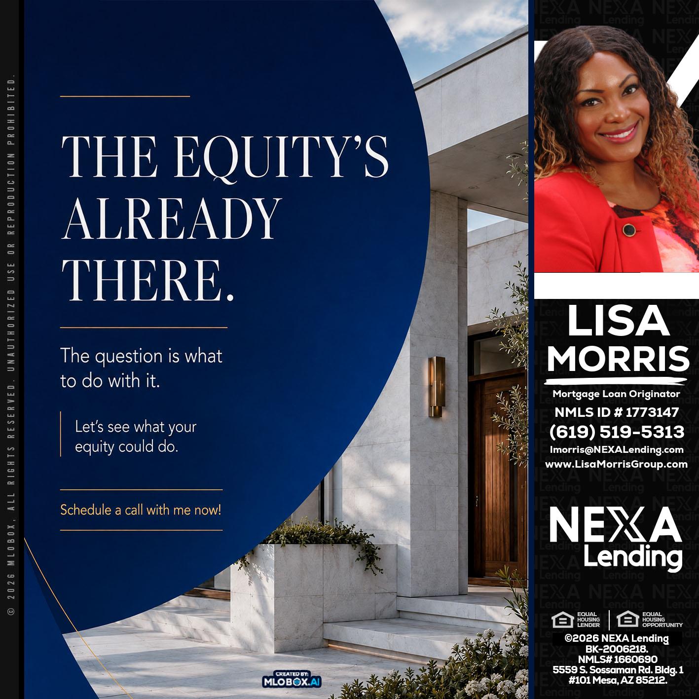 the equity's - Lisa Morris -Mortgage Loan Officer
