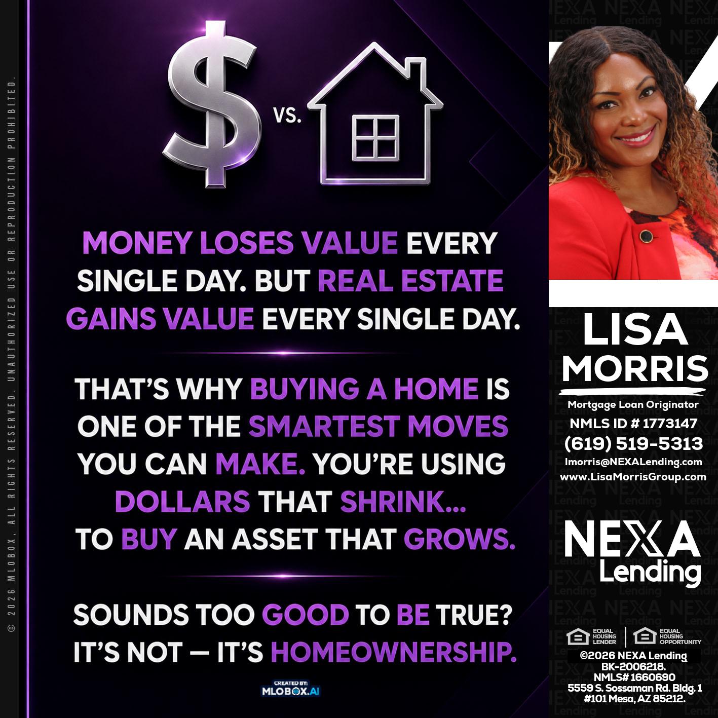MONEY LOSES - Lisa Morris -Mortgage Loan Officer